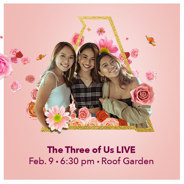 threeofusmusic's tweet photo. AYAN NA, WE'RE ALIVE!!! Catch us perform live at the Roof Garden, AyalaMalls Feliz this Saturday (Feb. 9) at 6:30pm! Let's celebrate the Love Month together! SEE YA ♥️♥️♥️ https://t.co/US3LC4Fl33