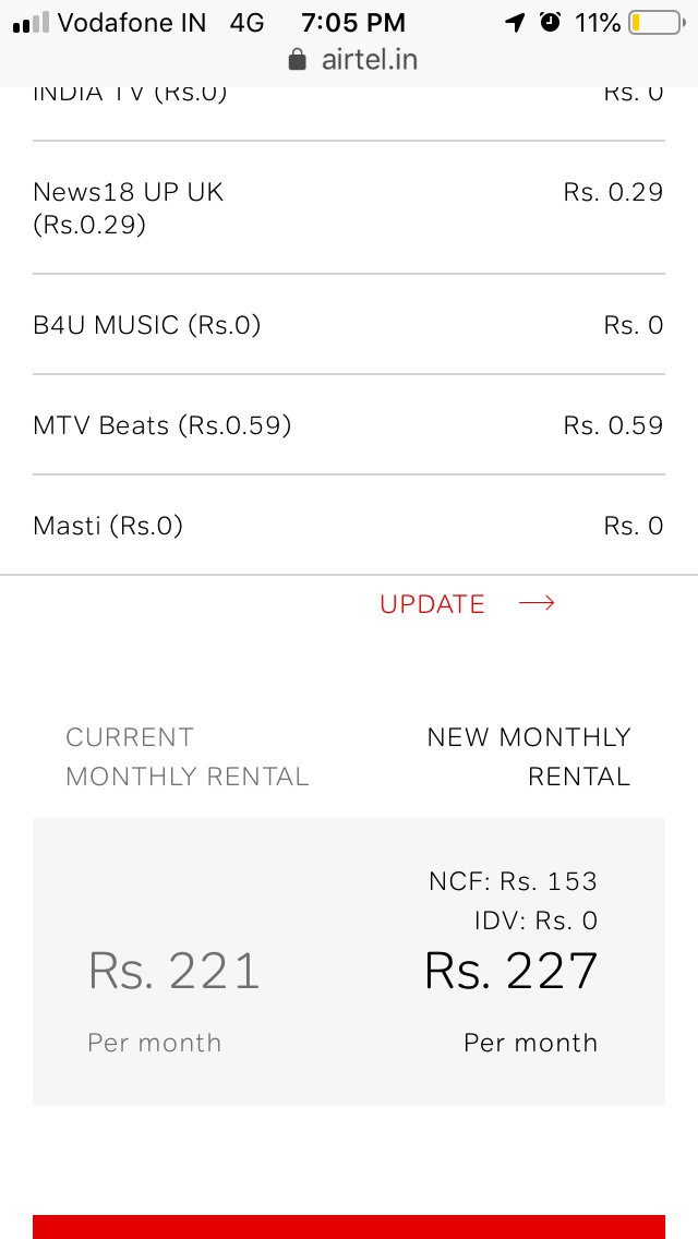 ChandanBora_'s tweet photo. @Airtel_Presence Hey Lavanya, its a insane problem now.
Showing my package @2,273.18/month, whereas i have selected around @227/month.
As of now none of the channels are working.

Please resolve this urgently &amp; verify balance deduction, else i have to switch the operator. @Airtel_Presence #Airtel https://t.co/KzYWeg8Mji