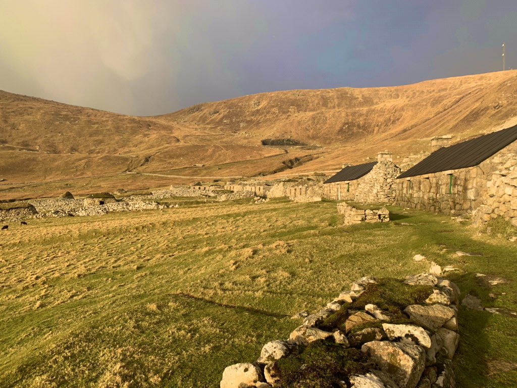 The islands gave us a nice sunrise to make up for last nights storm. The light in the winter has a very different effect on the crofts and cleits than when seen in summer.