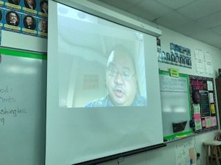 stemberstiffany's tweet photo. Testing our connection for the upcoming #SRMSWORLDTOUR. Thank you @NeilYamamoto  for the interesting insights concerning Pearl Harbor and WWII.  I know our students will enjoy speaking with you!  @ShadowRidgeMS  #LISDculture  #lisddigital @ss4lisd https://t.co/fq7cQxk7aQ