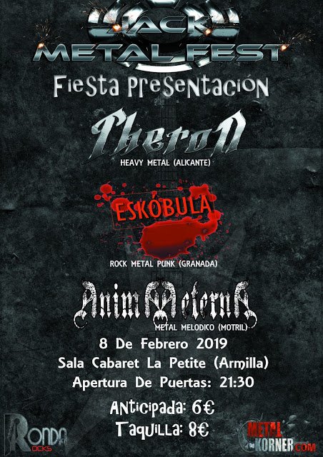 MetalKorner's tweet photo. JACK METAL FEST presenta sus conciertos presentación en Granada y Málaga este fin de semana

https://t.co/VFU4bcGzes

@animaaeterna @eskobula @TheOxidePipes https://t.co/JnErXHbePn