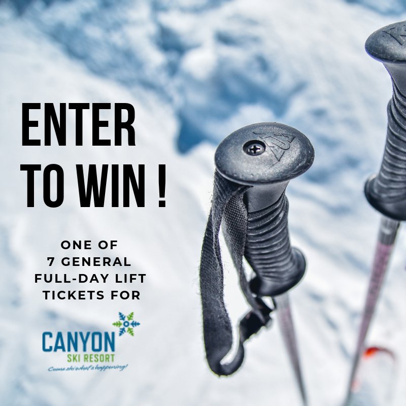 CONTEST ALERT: We’re giving away 7 general full-day lift tickets for <a href="/SkiCanyon/">Canyon Ski Resort</a> (Valid anytime this season, even during the winter games) To enter: follow <a href="/AdmazingSavings/">Admazing Savings</a> &amp; re-tweet this tweet ⛷️ canyonski.ca Contest closes Tues, Feb 12 at 11:59pm #RedDeer #SkiAlberta