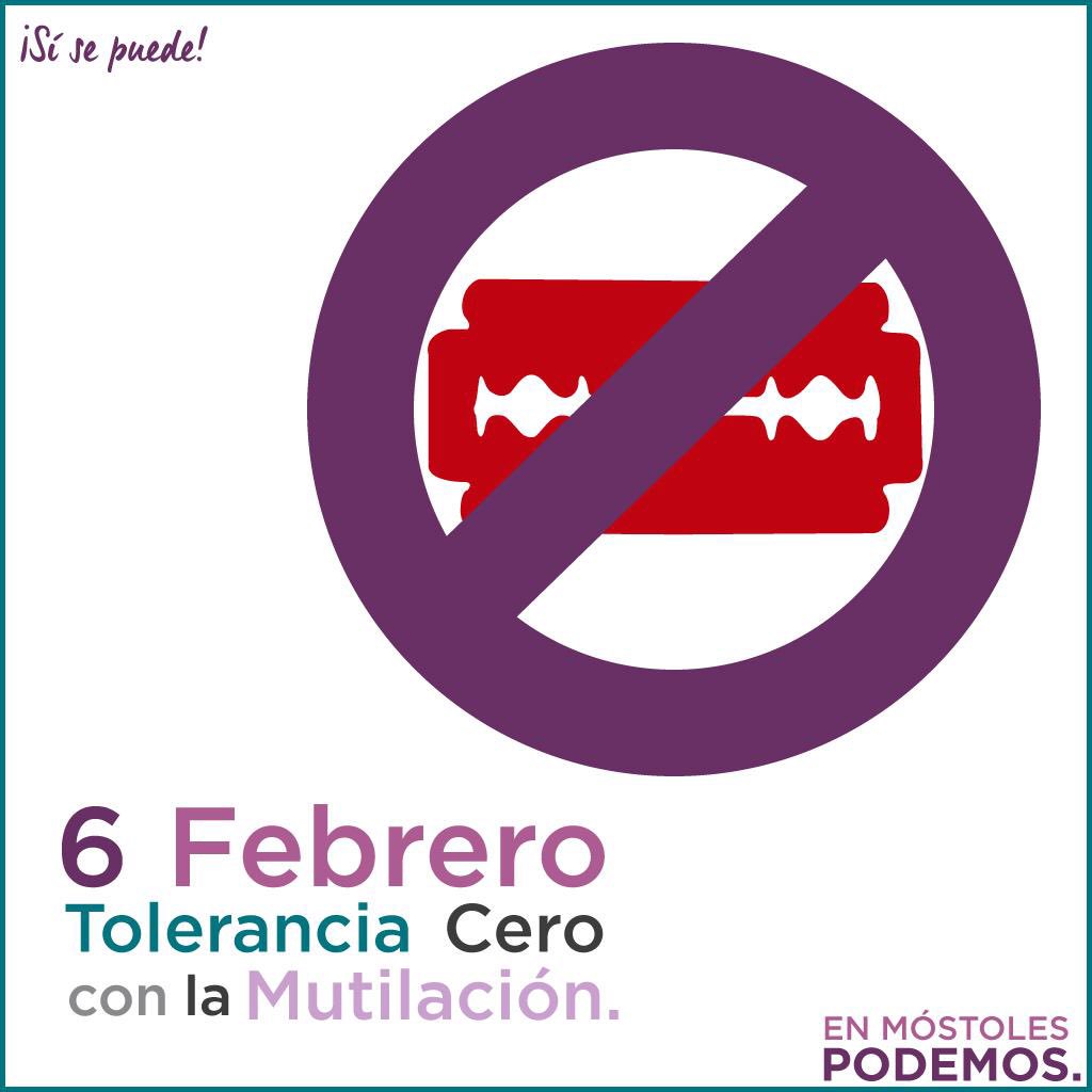 PodemosMostoles's tweet photo. La ONU instauró tal día como hoy para no olvidar la lucha  por acabar con la práctica de la #Ablación que han sufrido más de 200 millones de Niñas y Mujeres. 
#StopAblación #DiaContraMutilacionGenital #MutilacionGenitalFemenina #NoMás https://t.co/1xxeLrMgfM