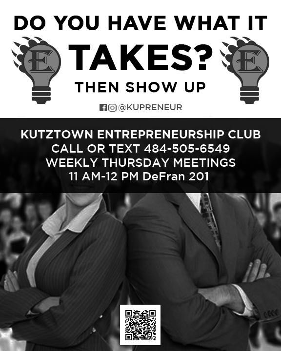 KUpreneur's tweet photo. KUPreneur Meeting TOMORROW at 11am in DeFran 201. Don't forget! #KUPreneur #KutztownU https://t.co/ZY1su8Spv8