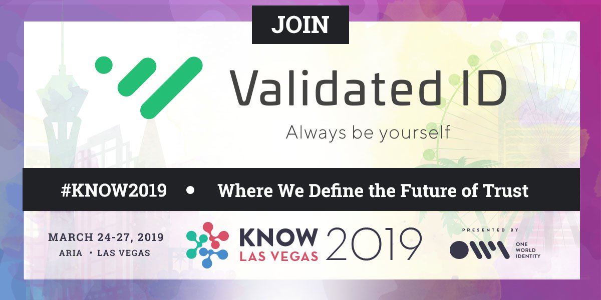 Bringing secure trust services to digital brands, @ValidatedID offers the strongest combination of trust, security and legal coverage for users. Join us all at #KNOW2019 and learn more about digital identity. Register today at hubs.ly/H0gt7Yq0