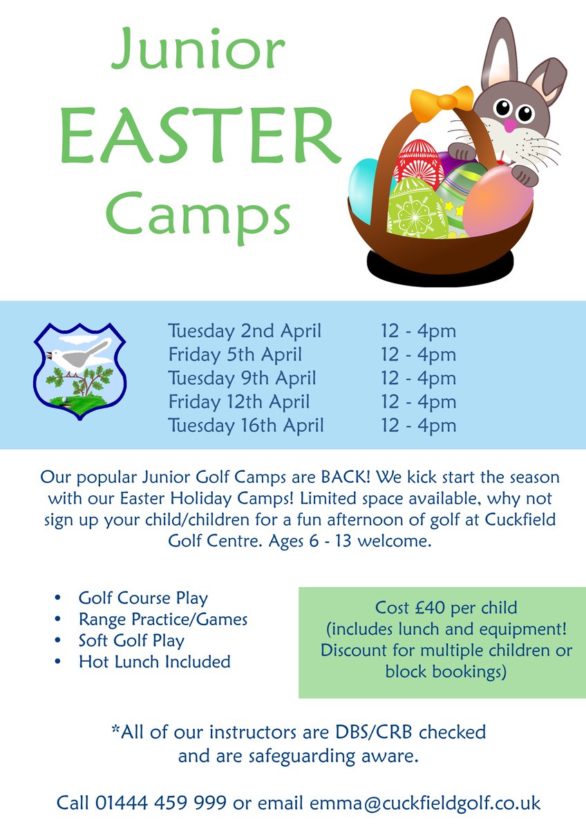Our Junior Easter Camps are BACK 🐣 are you looking to entertain the children this Easter? Book today on 01444 459999 to reserve your child/children's space!