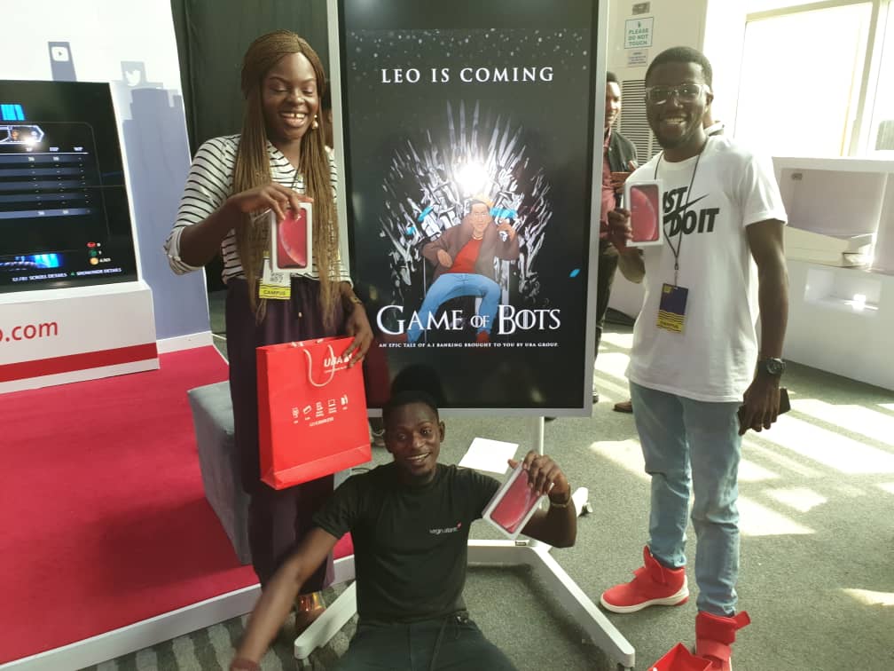 WhistleTalks's tweet photo. The three winners of iPhone X at the UBA booth today at Social Media Week, Lagos💥💥
Leo is here already!
#UBAxSMW #LeoAtOne https://t.co/30m6pz8oLx