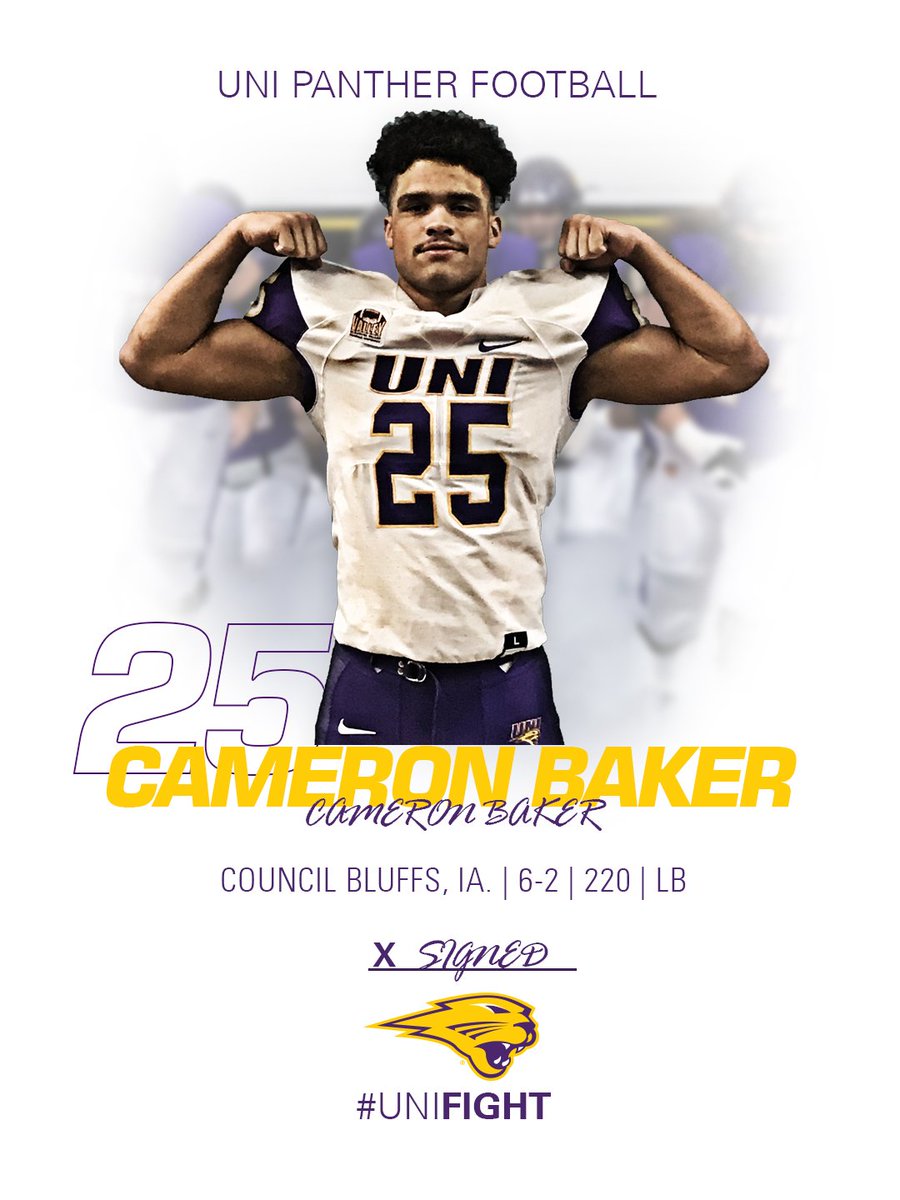 Our next recruit is highly rated linebacker from Council Bluffs, you might recognize the name from his viral Beast Mode touchdown. Cameron Baker (@cameronbaker_89)  brings a lot to the table. Cam is a Panther and we couldn't be more excited. #UNIFight

bit.ly/2GtXyi7