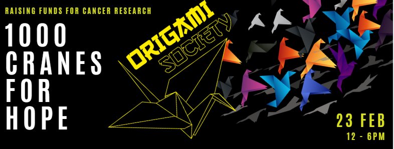 UoEOrigami's tweet photo. We are inviting students and staff to our 1000 Cranes for Hope fundraiser on 23 Feb, donating all the money to Cancer Research UK. Join us and a few wonderful societies and be part of Sadako’s story and an amazing event bringing University of Essex students together. #1000cranes https://t.co/PfudqbCe5Y