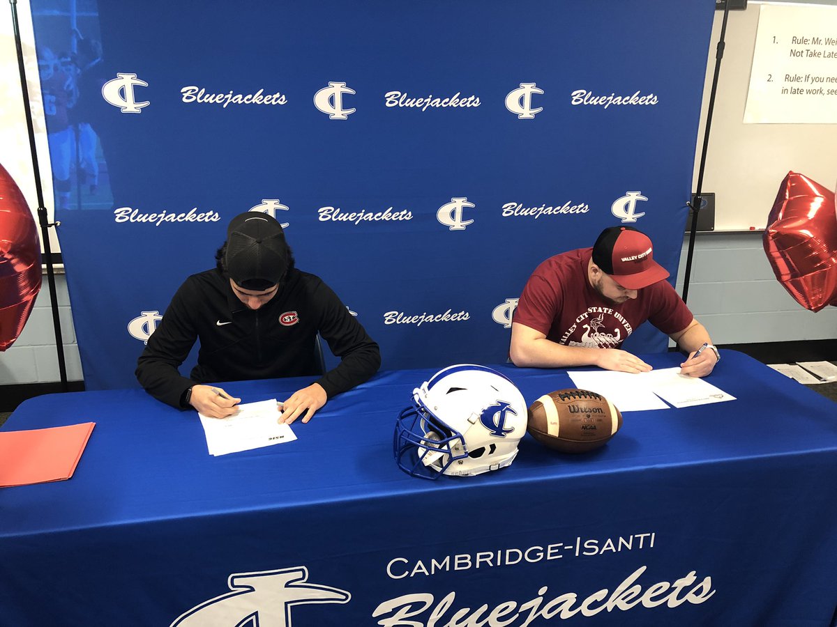 Congratulations <a href="/DylanJones_6/">Dylan jones</a> <a href="/Kyle_Hanson55/">Kyle Hanson</a> for your signing today! <a href="/SCSUHuskiesFB/">Huskies Football</a> <a href="/VCSU_Football/">VCSU Football</a>