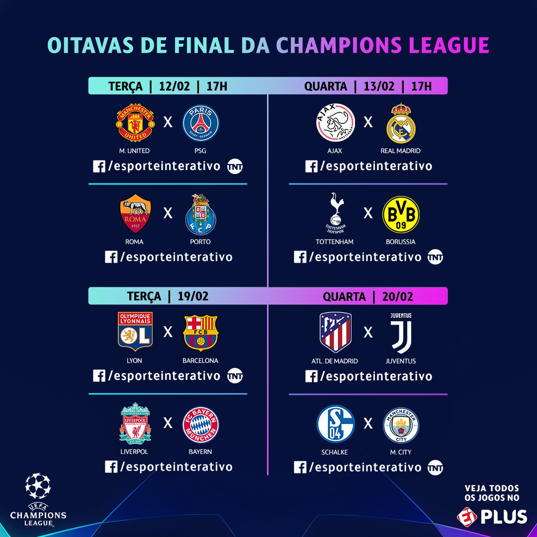 Champions: os jogos dos oitavos que a TVI transmite