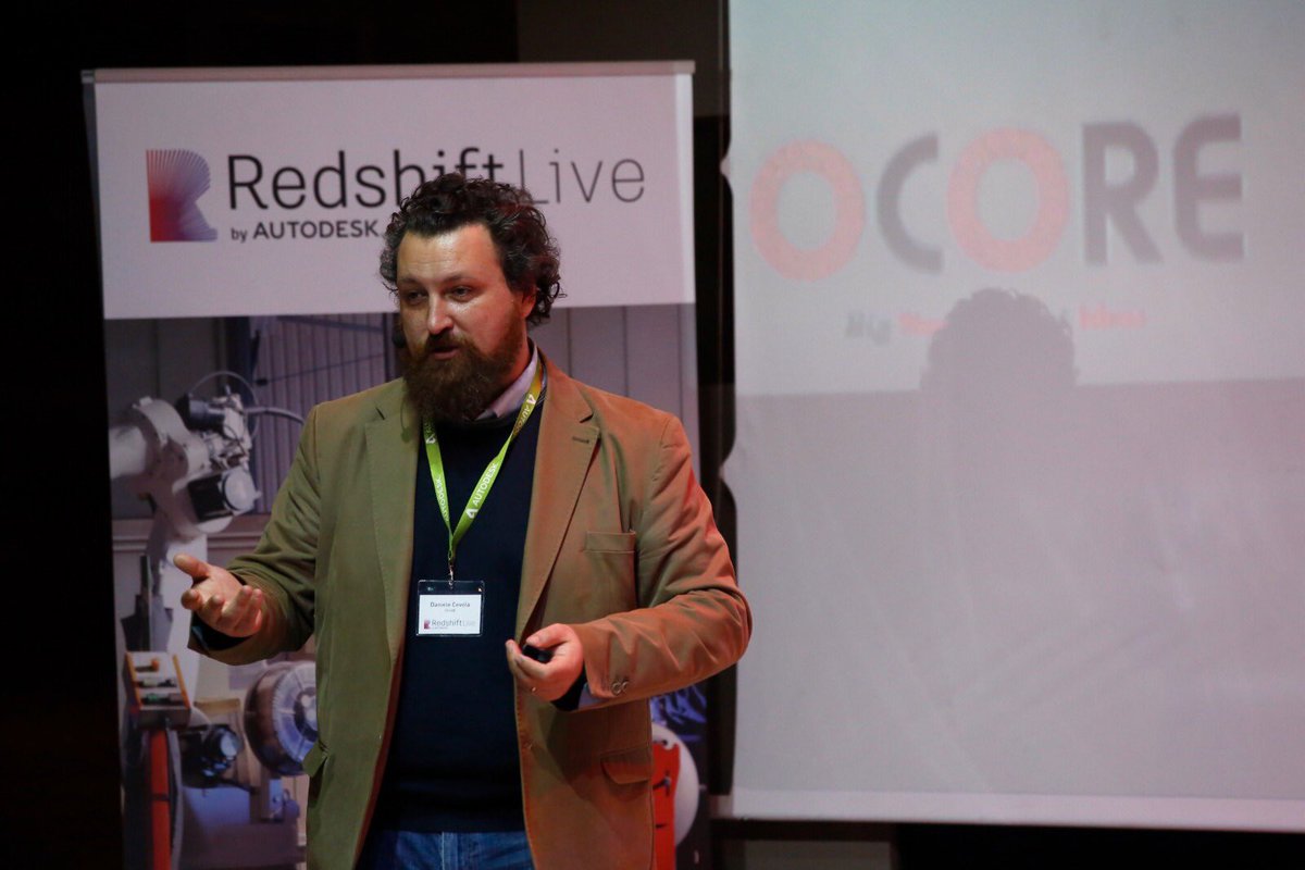 AutodeskItalia's tweet photo. Rompiamo il ghiaccio a #Redshiftlive con Francesco Belvisi, Operations Director Ocore e Daniele Cevola, Business Development Director, co-fondatori di @OCORE3D, società operante in #stampa3D e tecnologia #robotica incentrata sull'integrazione dei processi di produzione digitale https://t.co/AGCCT9jBS3