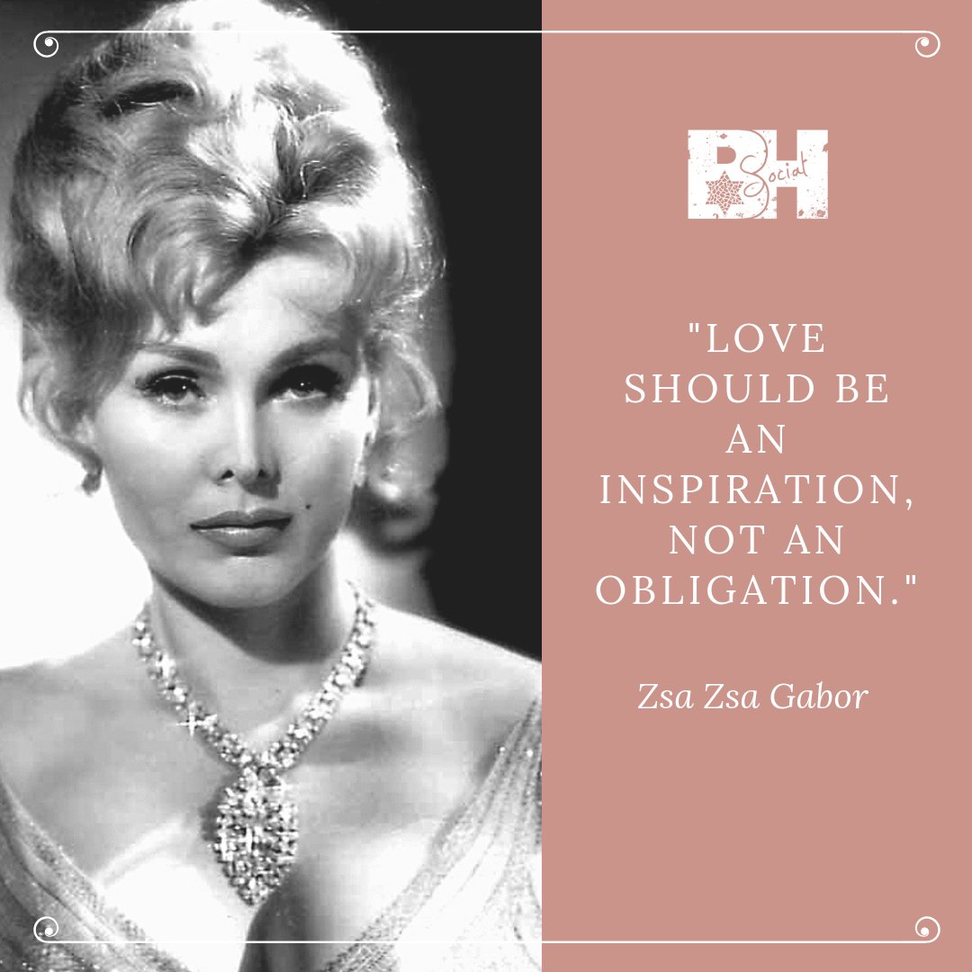 On what would have been her birthday...
Zsa Zsa Gabor was a Hungarian-American actress and socialite. Her parents were both of Jewish ancestry. While her mother escaped Hungary during the Nazi occupation of Budapest, Gabor left the country in 1941- bit.ly/2MQCkME