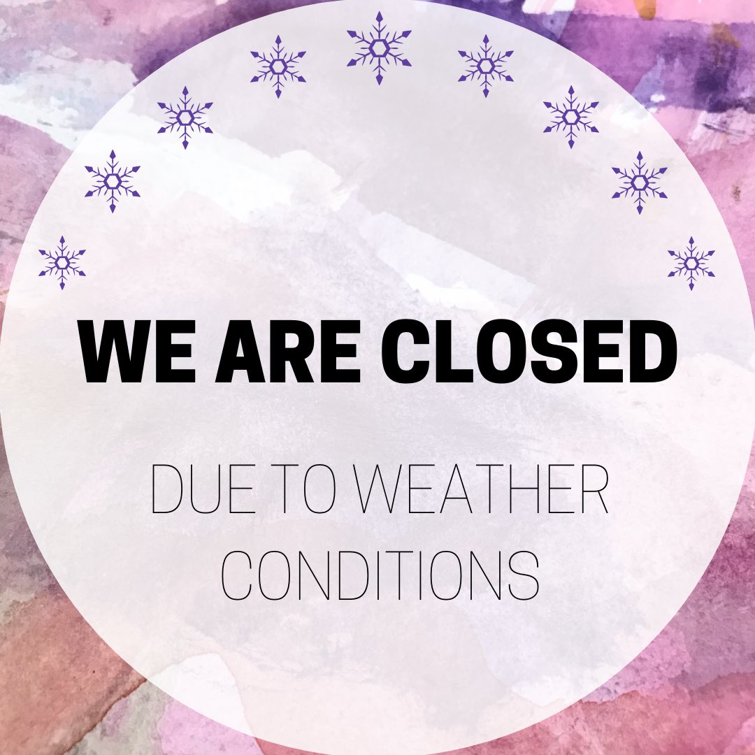 SadiesPlaceWR's tweet photo. Due to icy weather conditions, Sadie’s Place is closed today. Stay safe everyone! https://t.co/yCuNl3auf9