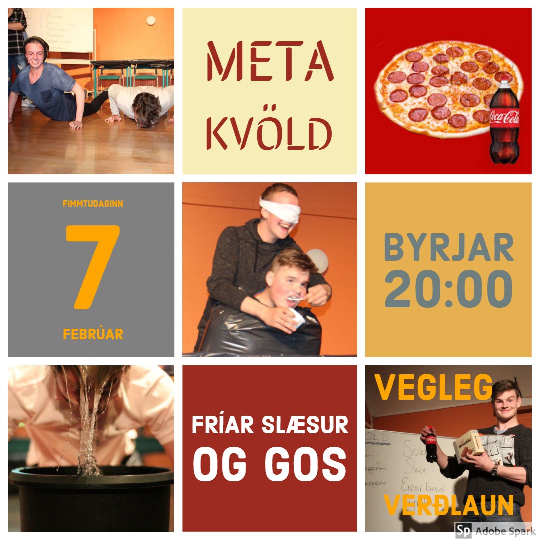Metakvöld á fimmtudagin næsta í sal skólans
Frítt inn og fríar slæsur
