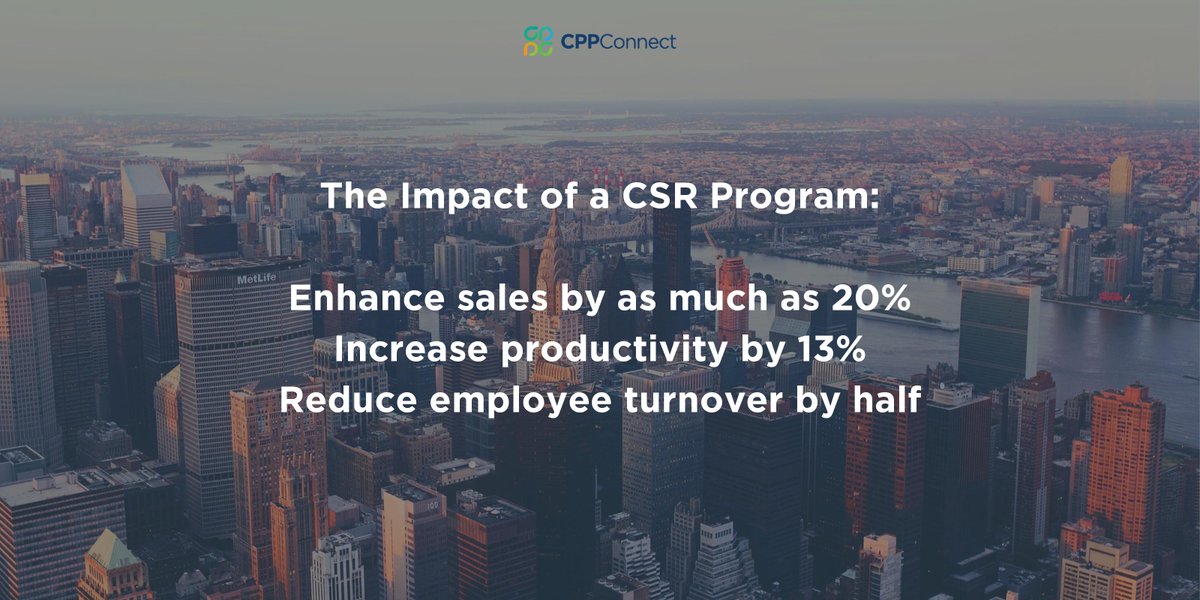 CPPConnect's tweet photo. The return on corporate social responsibility is significant... more than making a difference in the community, you are building your business in a very real way!

 #smallbusinessowners https://t.co/A6onrOEgNE