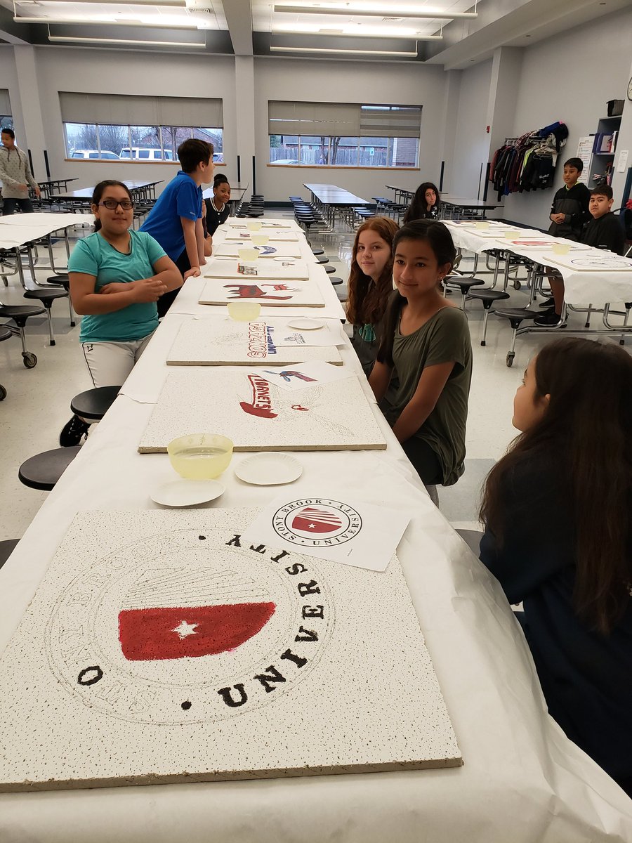 PiperCCameron's tweet photo. Our @AvidGrove classes @Cypress_Grove are getting their college ceiling tiles painted! @CSISD_AVID #thegrovegoestocollege https://t.co/8By0d6ZpfO