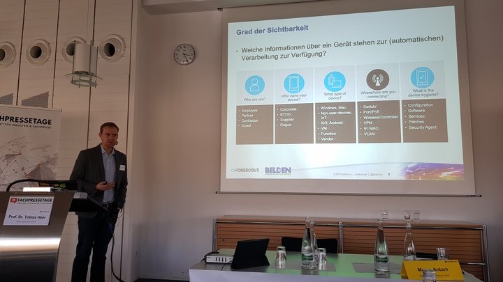 Prof. Dr. Heer von <a href="/BeldenInc/">Belden Inc.</a> zeigt wie komplex ein umfassender Ansatz für #Netzwerk- und Systemsicherheit für industrielle Anlagen ist. #Fachpressetage