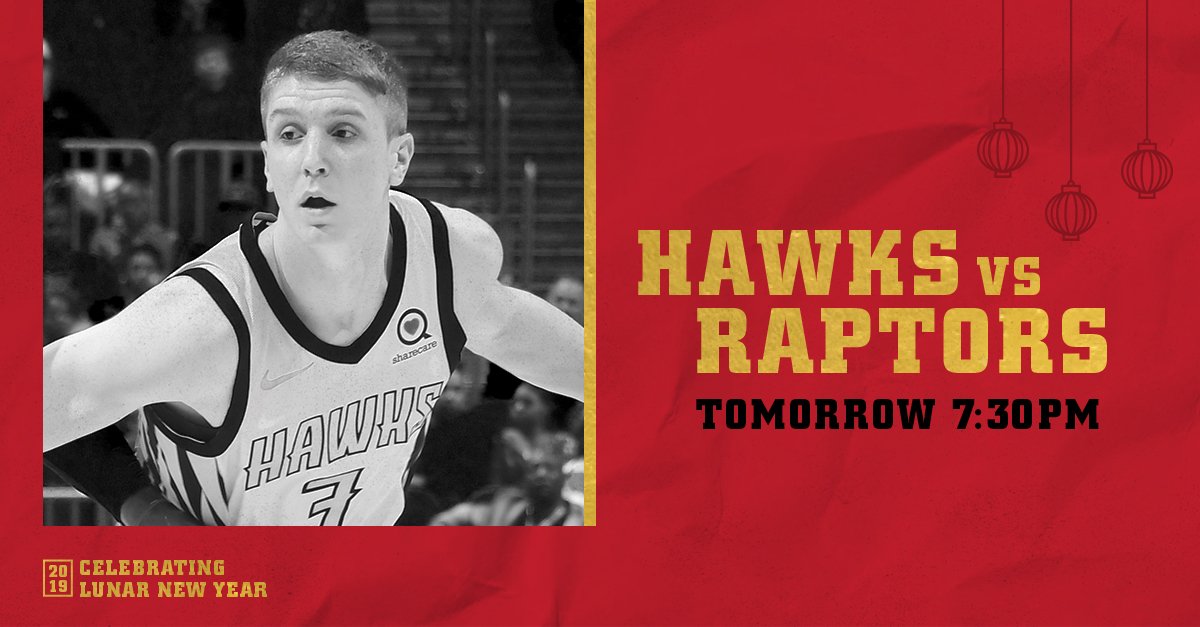 ATLHawks's tweet photo. Reminder: come celebrate the Lunar New Year with us tomorrow as we take on the @Raptors!

Get tickets now: https://t.co/IiFZc85hOo https://t.co/7SnSqqzpYg