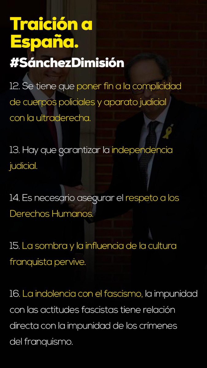 PPOrihuela's tweet photo. Conoce las 21 razones que ha pactado el presidente de TODOS los españoles @sanchezcastejon para seguir instalado en la Moncloa y usando el Falcon a costa de la unidad de España. https://t.co/GRzpzUduPs