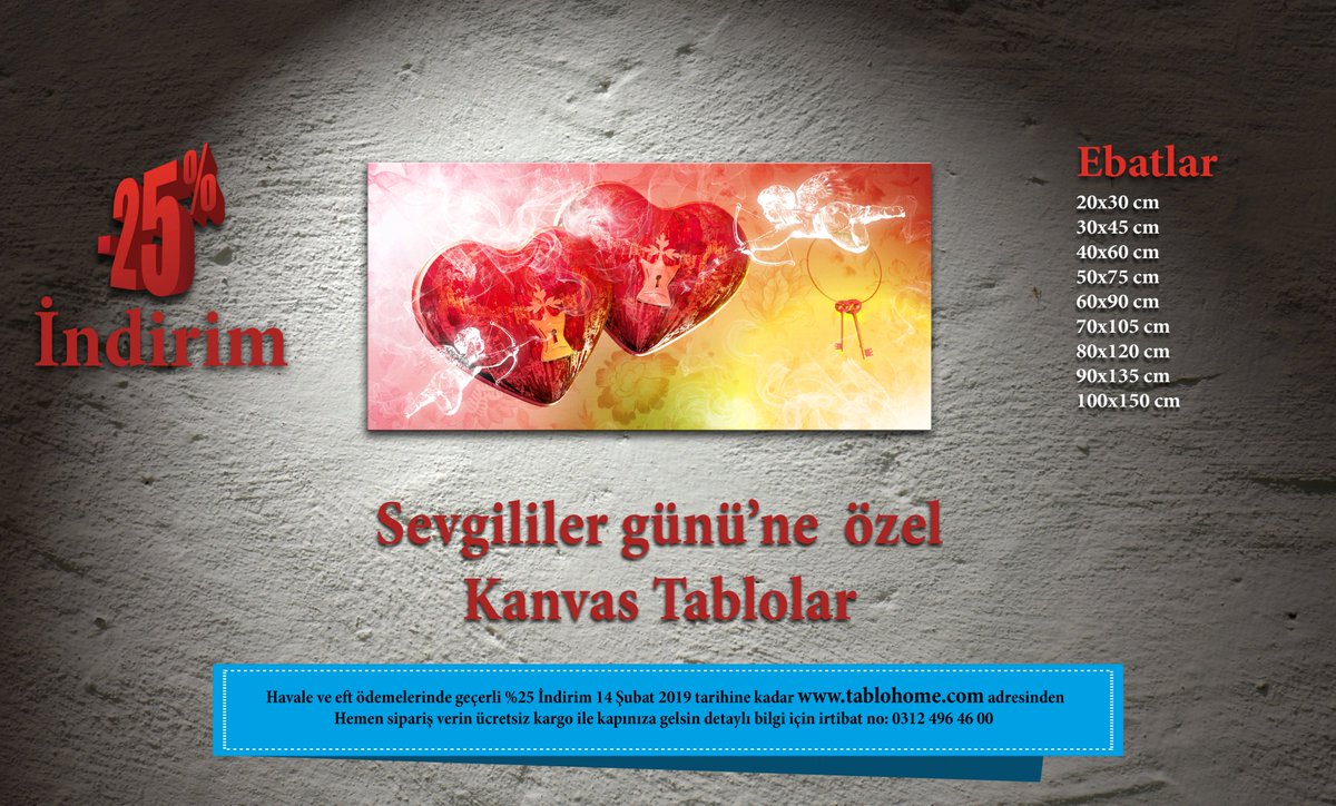 Havale ve eftlerde en az %25 indirim ve süpriz hediyeler şimdi tablohome.com a tiklayin avantajlı fiyatlardan sizde yararlanin 0312 496 46 00
#GülayYedekciBeşiktaşa #twitartıraçıldı #ankara #cankaya  #türkiye #kırkkonaklar #kanvastablo #tablo #tablolar #sanat #dekor