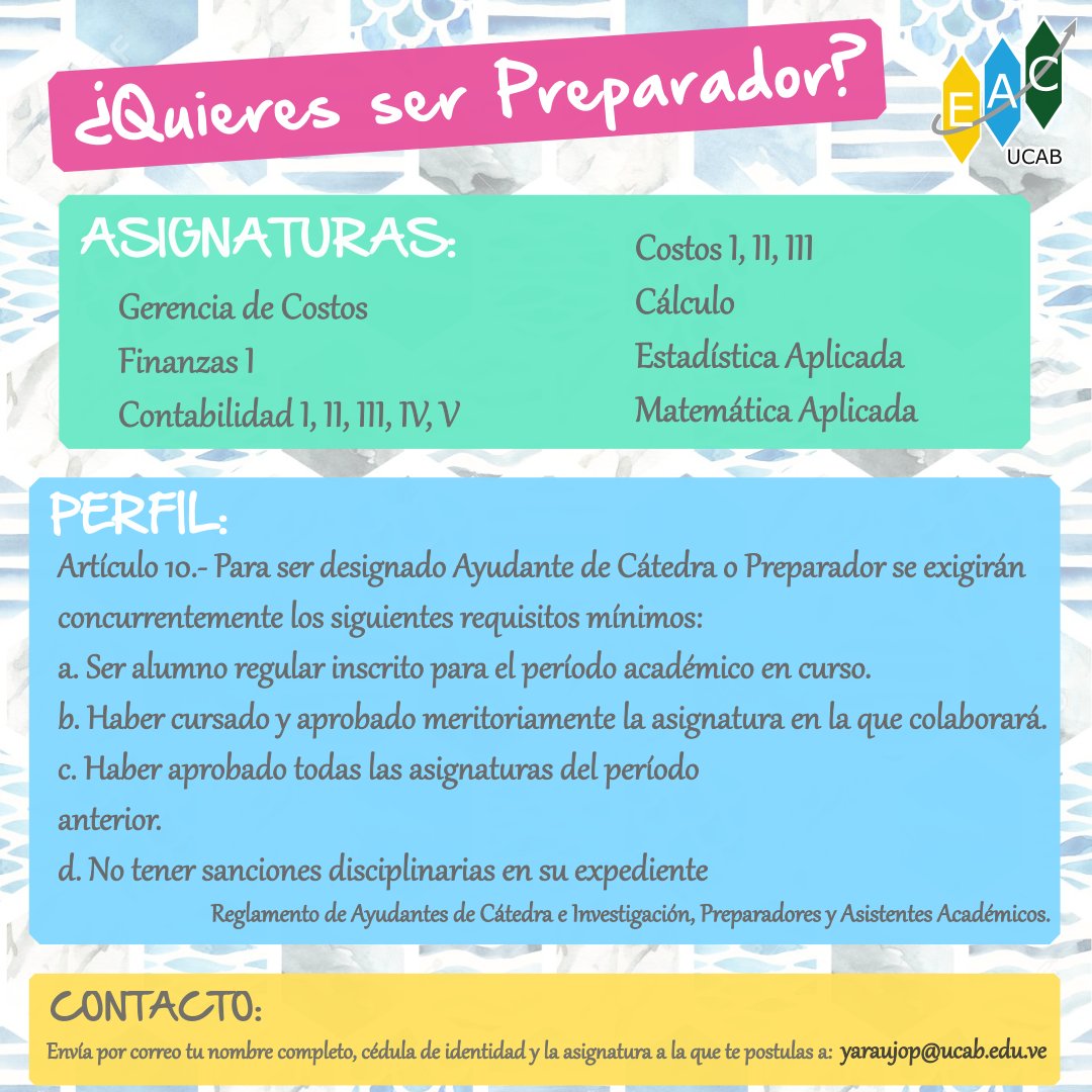 Escuela De Administración Y Contaduría Ucab على تويتر