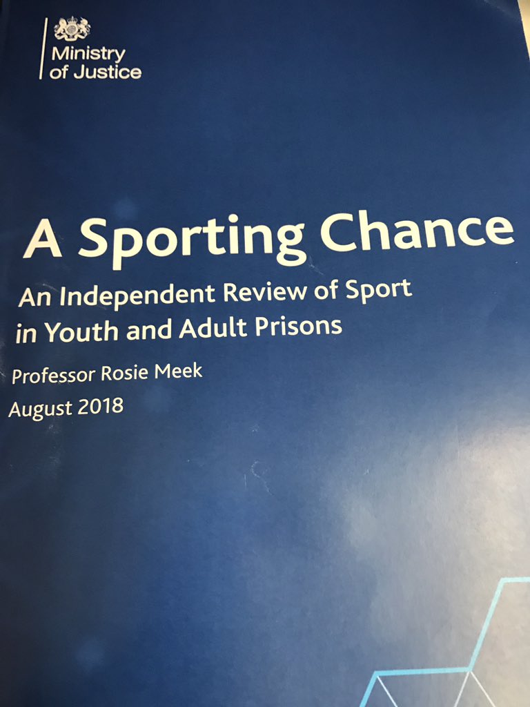 Enjoyed discussing the progress 6 months on from @DrRosieMeek’s #SportingChance report. Thanks to @MoJGovUK & @hmpps for their support. Also congratulations to all those in our Network who got recognised today as ‘good practice’ #TooManyToMention