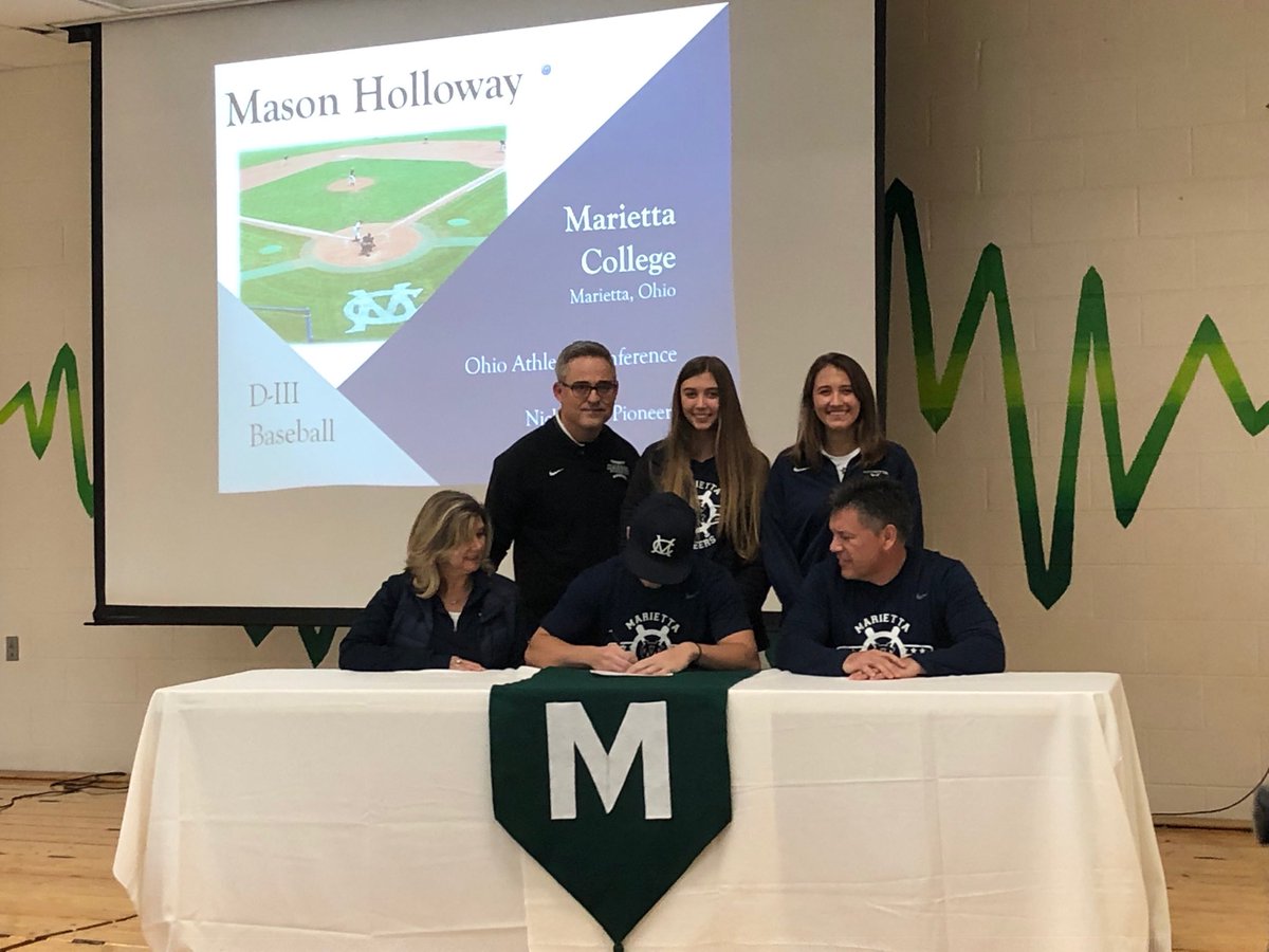 Super happy for and proud of 2019 Infielder Mason Holloway and his family!  Mason signed today with Marietta College.