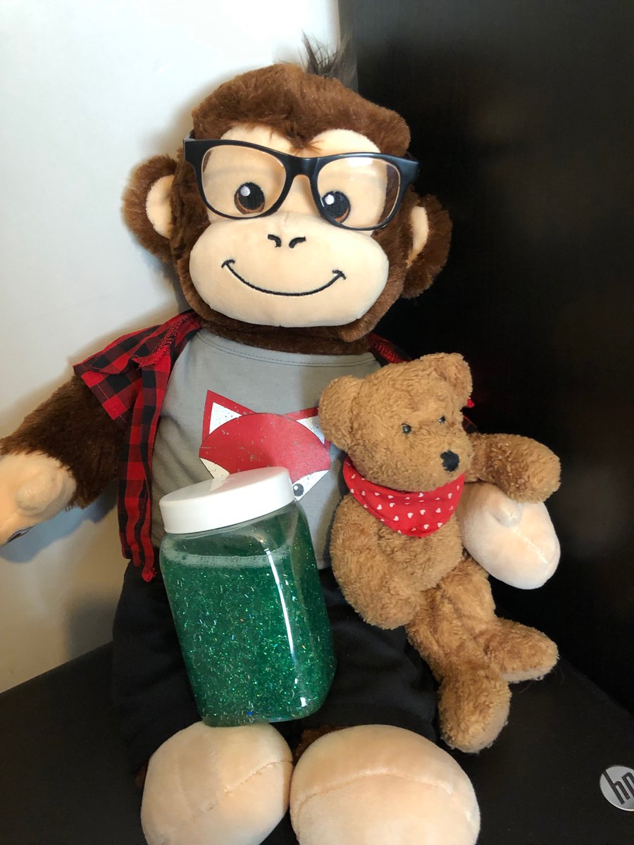 This is Mike. Mike sometimes feels pretty awful. Mike gets overwhelmed with emotions some days.Mike likes to cuddle his teddy. Mike also likes to take his glitter jar to his quiet place. Mike's chuffed he's able to do that.
Be Like Mike.........❤️🐵 #simplesolutions #selfregulate