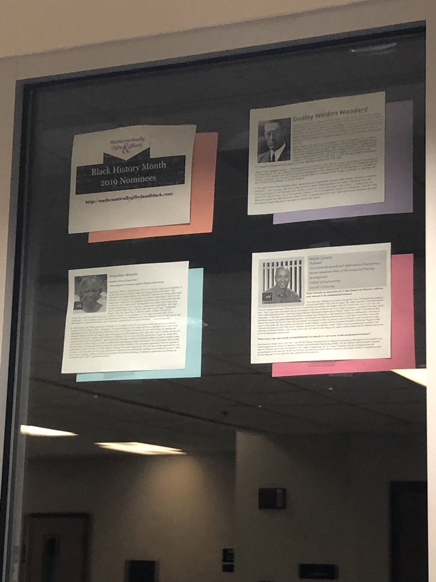 MrsBodine_WCHS's tweet photo. Famous Black Mathematicians! Getting a mathematician a day from https://t.co/W9wvaLKYGh #wcwarriorfamily #mathcenter #BlackHistoryMonth2019 #wcmath https://t.co/UwOObzcZnX