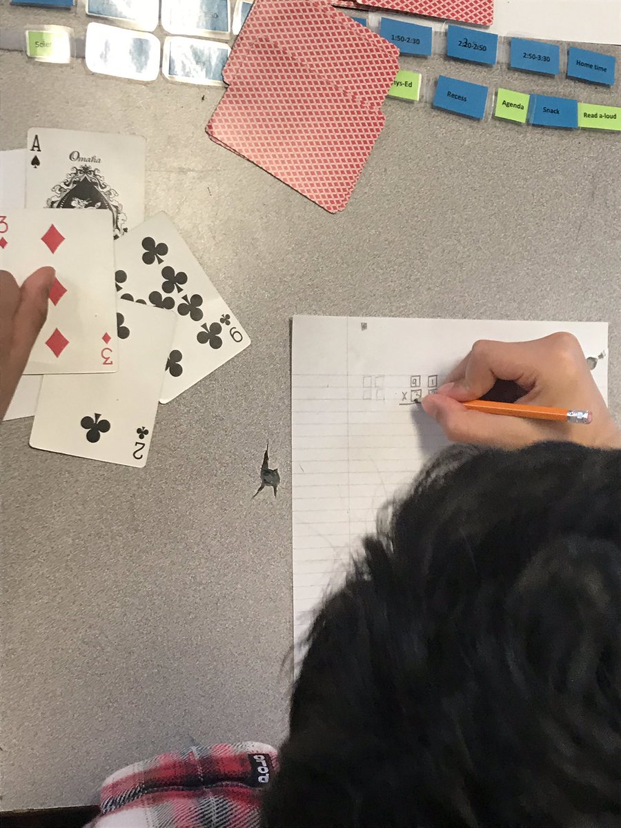 murpkath's tweet photo. 2 digit by 2 digit Multiplication practice with cards today! #IceDay #sttmscholarship #makingthemostofit #makingmathvisible @alcdsb_sttm https://t.co/s1rAaKve2L