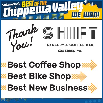 The results are in! We’re thrilled to have been voted #1 in <a href="/VolumeOne/">Volume One</a>'s 2019 Best of the Chippewa Valley Awards in three categories! 

Thank you all for voting and supporting us, we absolutely love being part of the community! Cheers all!