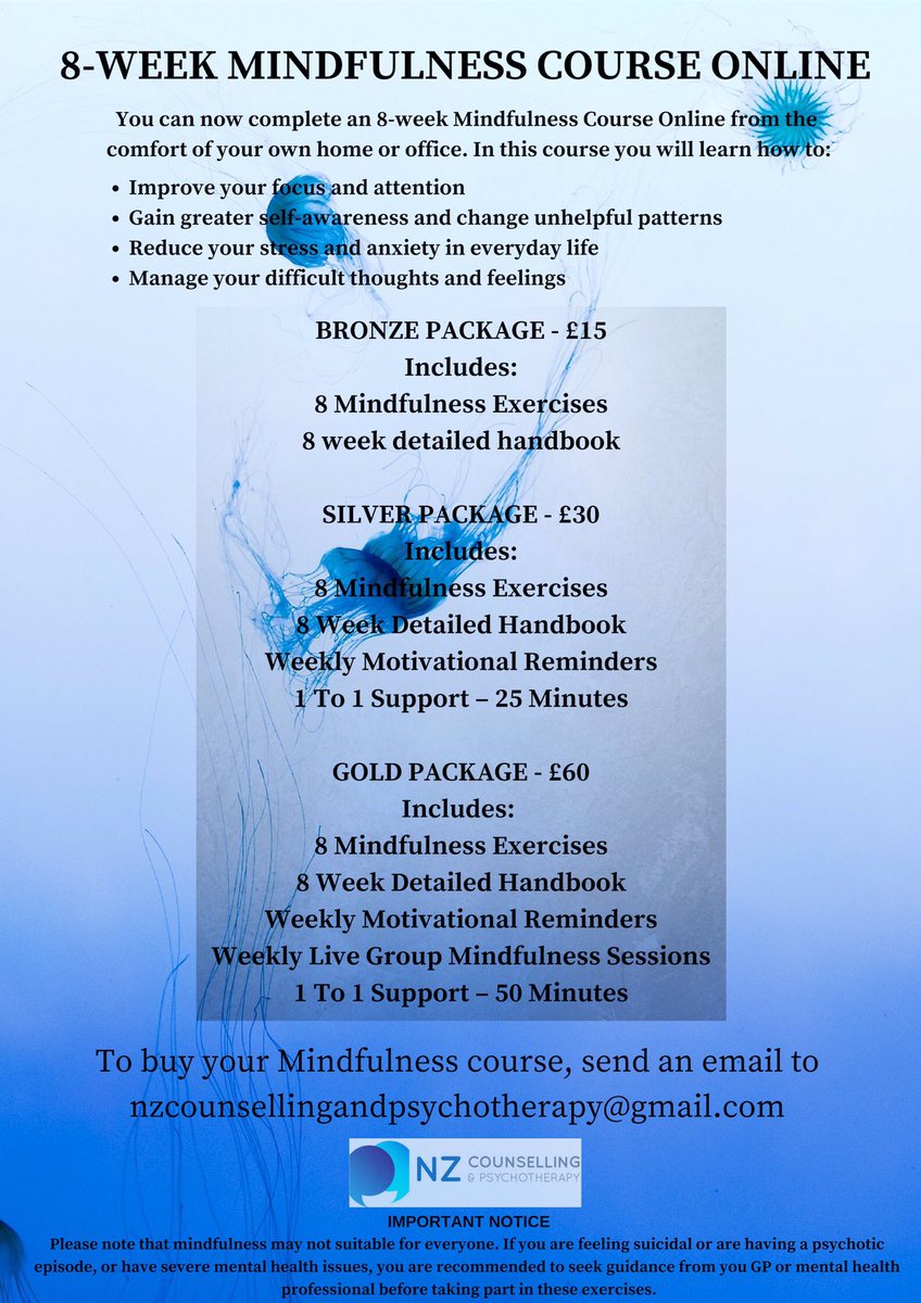 zahid_neelam's tweet photo. **New** Online Mindfulness course will be available very shortly. Email me to register your interest
#mindfulness #onlinemindfulnesscourse #stress #anxiety #mentalhealth #relaxation #calm
https://t.co/eCA2Ax621f https://t.co/1bjYHJfhAE