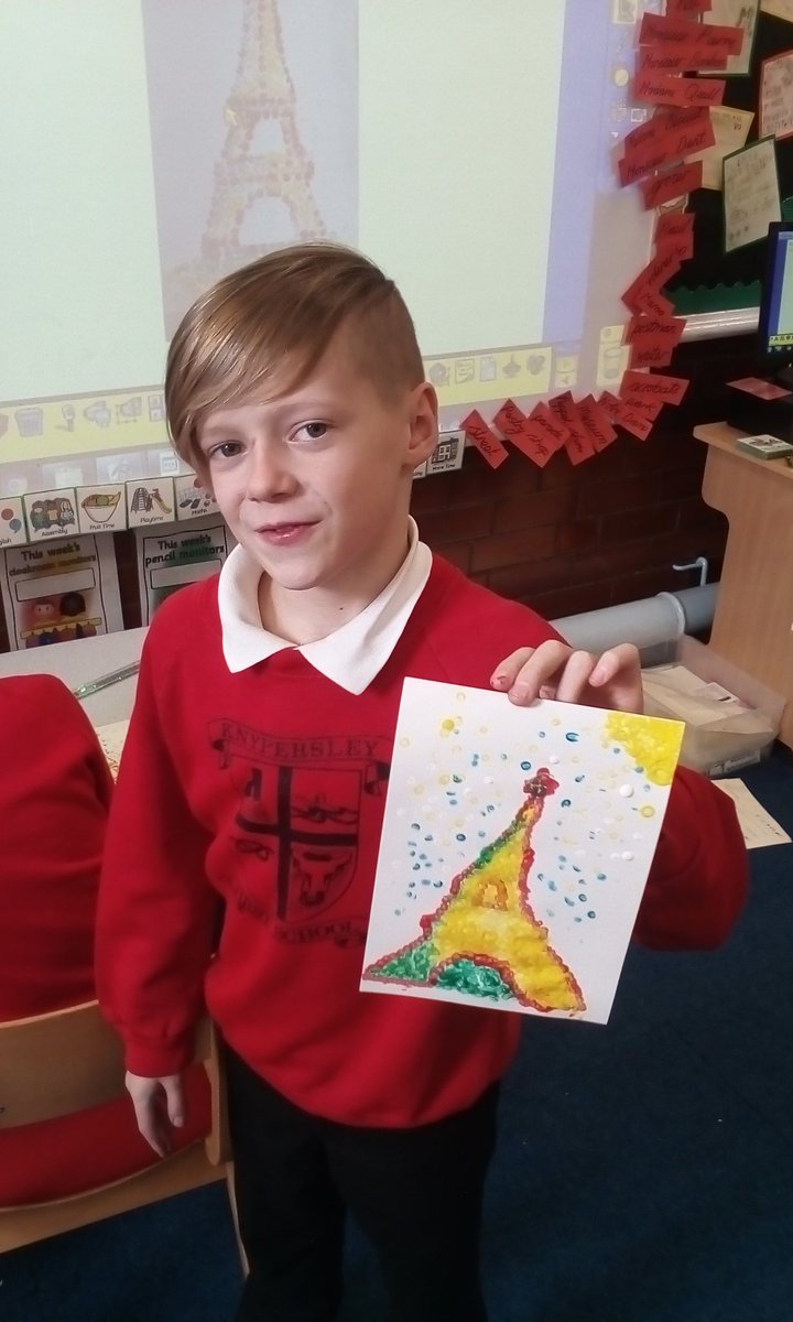 KnypersleyFirst's tweet photo. Class 7 have created some fantastic art work over the last 2 days. #seeingspotsbeforemyeyes #onpoint #goingdotty #pointilism https://t.co/CjFPEdiMXg