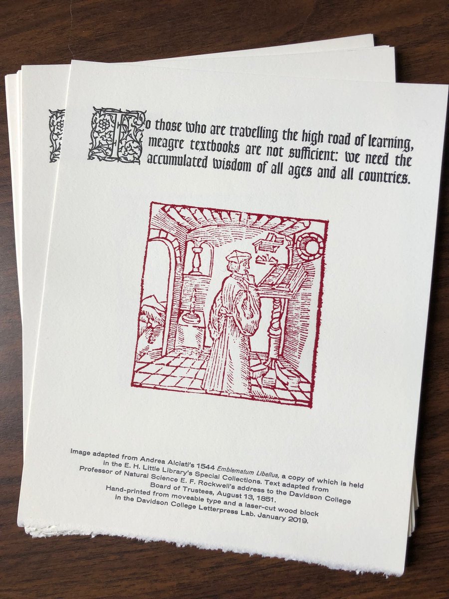 LisaAForrest's tweet photo. Excited to share this beautiful broadside, hand-printed in the Davidson College Letterpress Lab by Visiting Assistant Professor Andrew Rippeon and Special Collections Librarian Sharon Byrd. #letterpress ⁦@DavidsonArchive⁩ ⁦@DavidsonCollege⁩ ⁦@DavidsonLibrary⁩ https://t.co/JFXrj5d0oS
