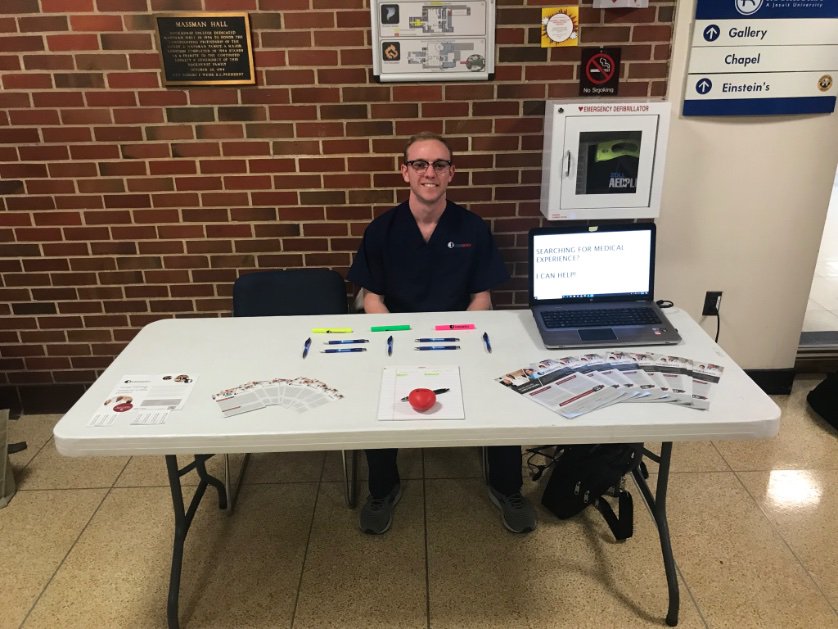 Come visit employer partner Austin with <a href="/ScribeAmerica/">ScribeAmerica</a> on the first floor of Massman Hall to learn about exciting medical scribe opportunities.