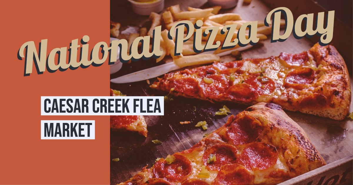 caesarcreek's tweet photo. This Saturday is National Pizza Day! (AKA one of the best days of the year) Come to Marina Pizzeria in Market 5 to get a slice of pizza and a medium drink for only $3.00 - this Saturday only! https://t.co/o9FsK1zPJl
