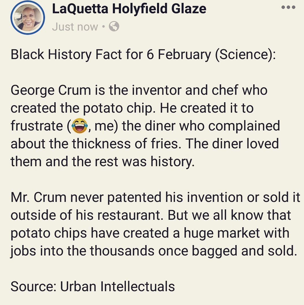 Black History Fact for 6 February (Science): George Crum