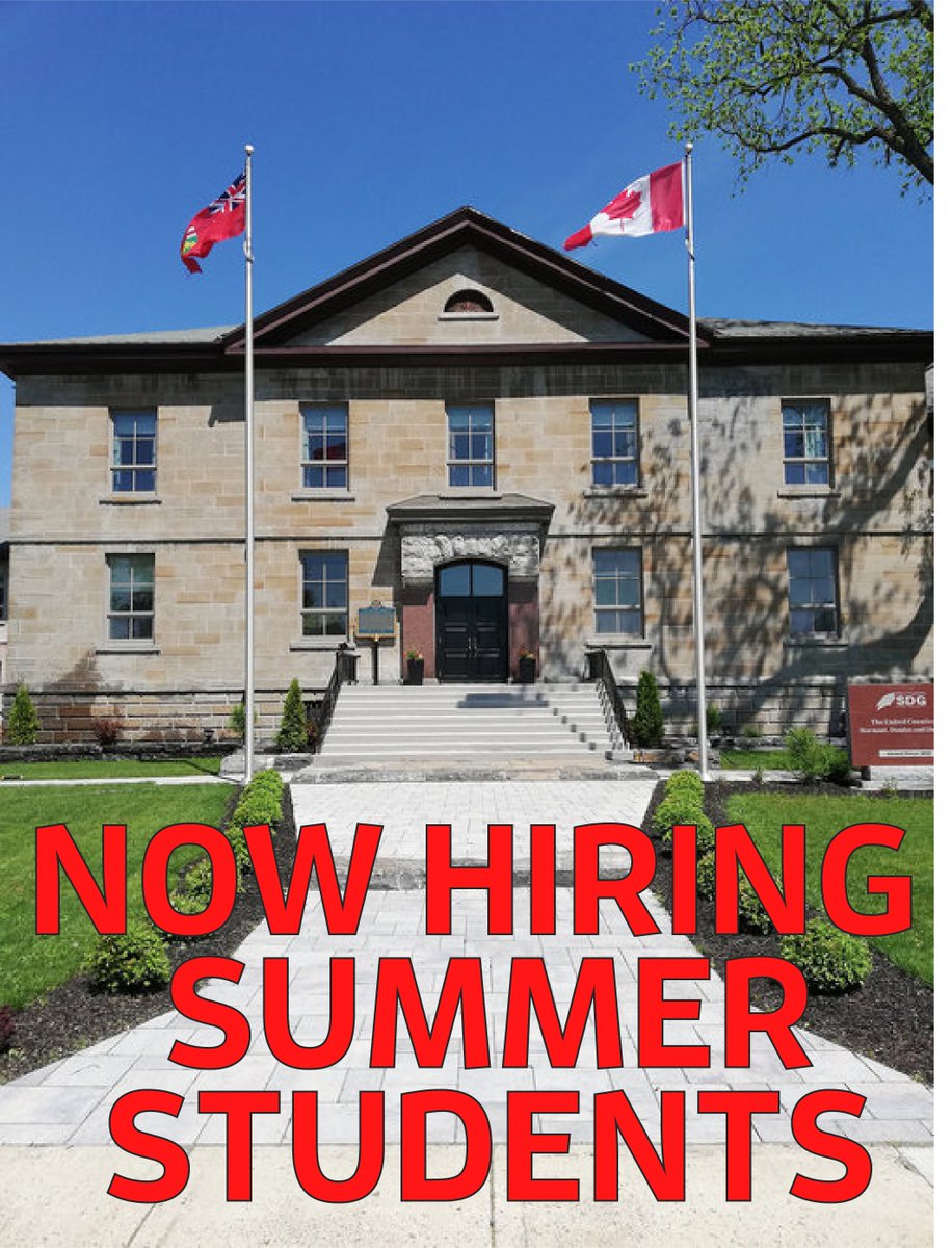 We are currently recruiting for various summer student employment opportunities with the County, SDG Visitor Centre and Historical SDG Jail.  
To apply visit sdgcounties.ca/government/car…