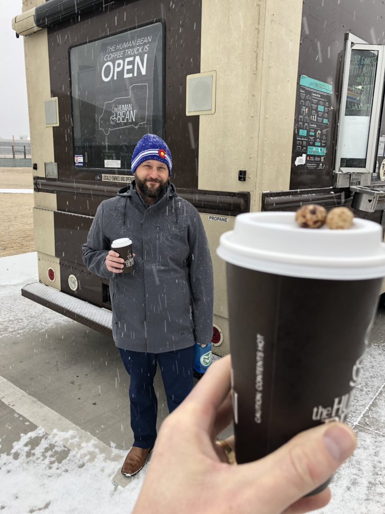 Be like @parmstrong22 and warm up with a @HumanBeanNoCo beverage today - remember, tweet us your photo for a 4-pack of tix to see @CSUMBasketball take on #6 Nevada tonight #statepride #CSURams