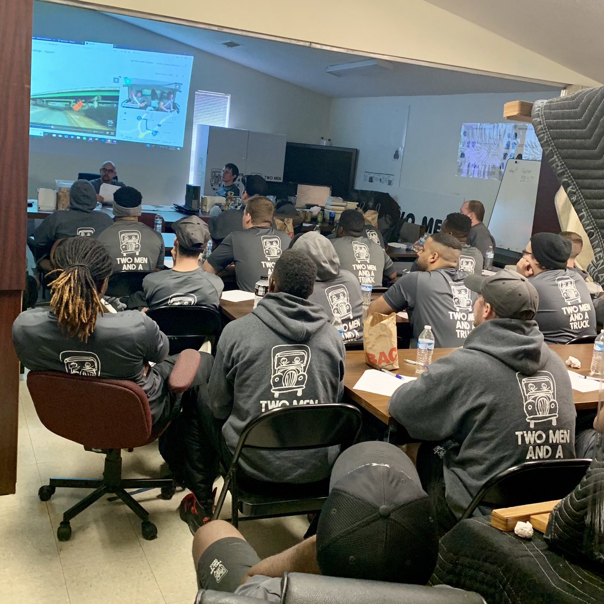 We have a full day of #training for our movers &amp; drivers today! We want to be sure we’re sending out the most qualified moving professionals to do our moves. Right now our movers are being tested about the new technology in our trucks and some of the basic ground rules. #TMTHSV