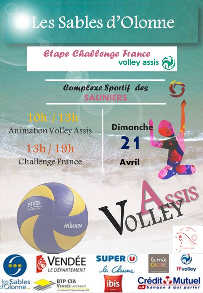 VilleDesSables's tweet photo. #SEC #volleyball organise l'étape 10 du challenge France de #volleyassis. Rdv aux Sauniers @VilleDesSables le 21/4. Début des animations à 10h. Début de la compétition à 13h. Entrée gratuite.
@FFvolley @FFVolleyAssis @ThierryCRAIPEAU @85Apf @apfhandicap @Sports_gouv @FFHandisport https://t.co/pkSMsjb3vI