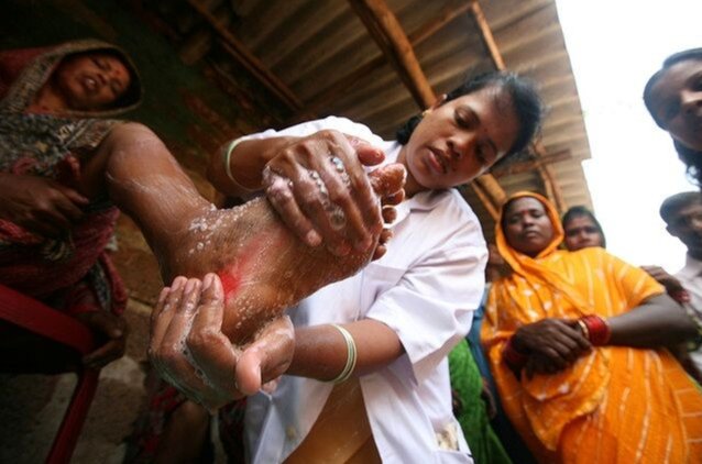 WHO's tweet photo. Well-designed health care programmes with a strong water, sanitation & hygiene component can strengthen health systems and sustain provision of care beyond prevention, control and cure. https://t.co/JdnPB8hpsP #BeatNTDs https://t.co/ZGrtClzPIp