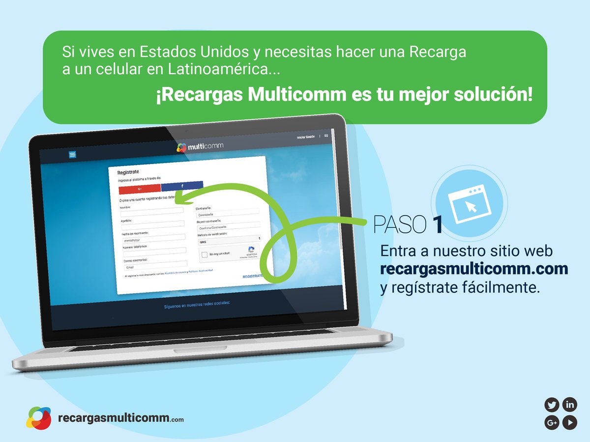 MulticommUs's tweet image. #RecargasMulticomm 🌎📱
Enviar Recargas desde Estados Unidos a Latinoamérica ES MUY FÁCIL:

Da clic en 💻➡ recargasmulticomm.com

#Recargas #EstadosUnidos #Latinoamérica #RecargasInternacionales #TopUps #App #HispanosEnUSA #HispanosTrabajadores