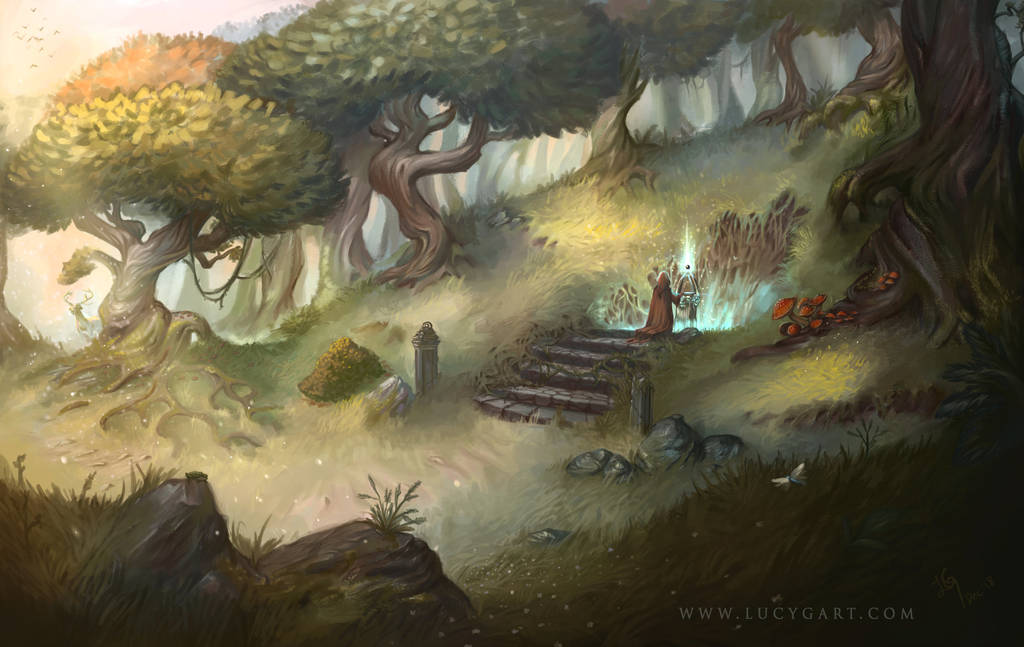 OrigamiGoblin's tweet photo. Tucked away on the secluded edge of the forest, the Shrine to the Ever-Rooted is a simple font surrounded by a thick nest of winding roots. Its caretaker is a young woman, who refills the water and prunes the foliage daily.
#WhereaboutsWednesday #DnD 
https://t.co/53kxdBXvDo https://t.co/Ve73VS0zre