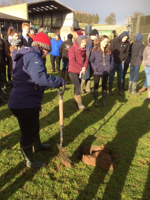 NECumbria's tweet photo. @NewtonRigg #GreatFarmChallenge students listen intently as #catchmentsensitivefarming  Officers explain how good farm infrastructure and well managed soil structure improve nutrient management and farm efficiency whilst benefiting water quality for wildlife and people #cumbria https://t.co/UN0GHpexuE