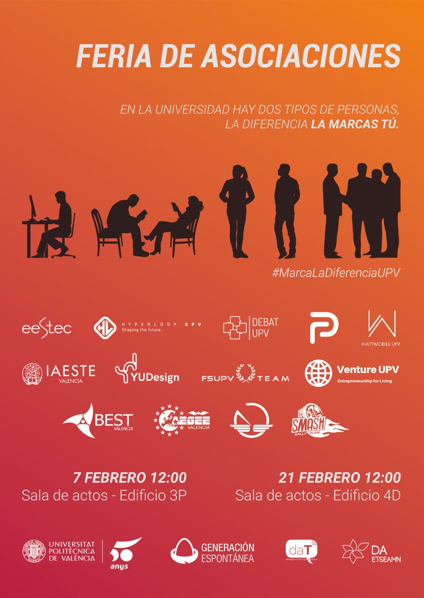 hyperloopupv's tweet image. Mañana estaremos en la #FeriadeAsociaciones, ven y conócenos! @UPV
#HyperloopUPV #Hyperloop #Shapingthefuture #UPV