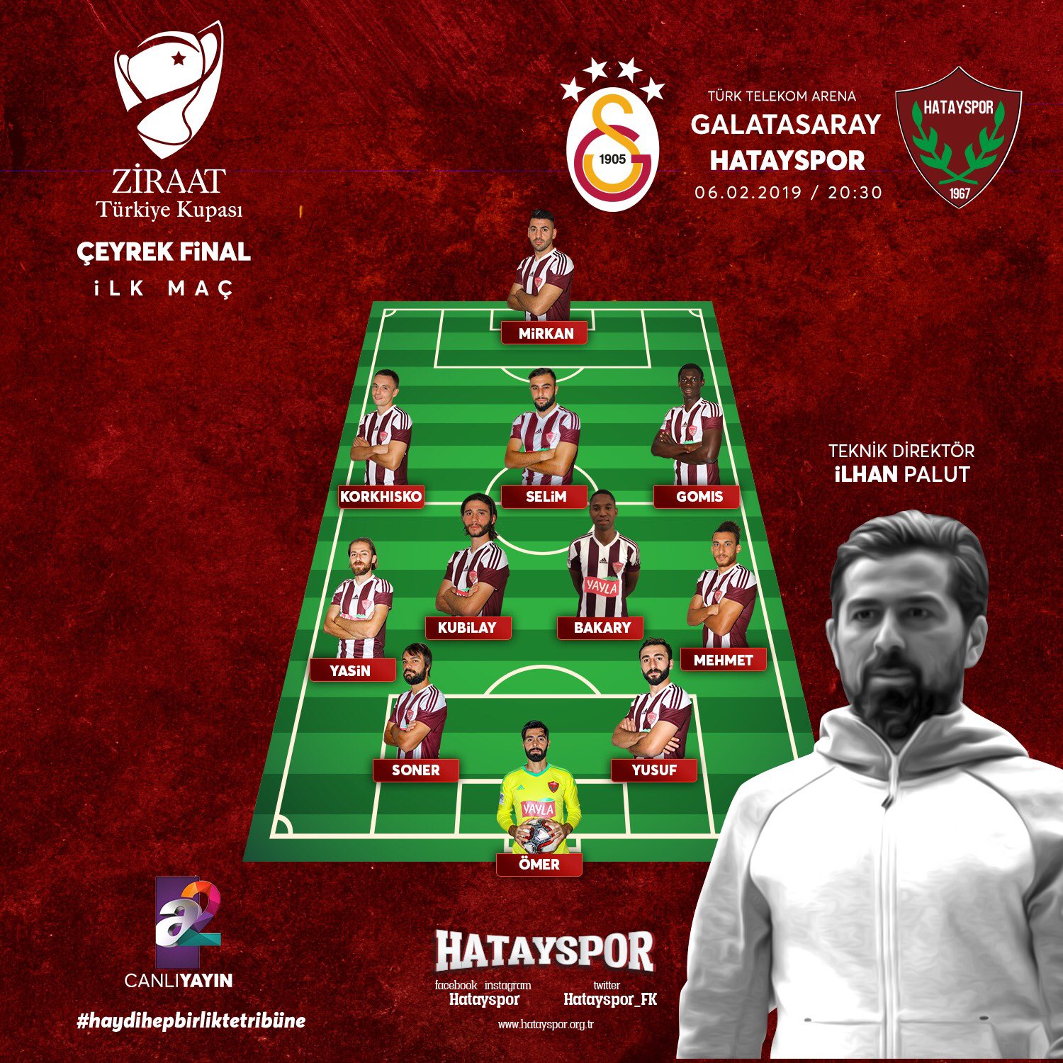 Hatayspor On Twitter Galatasaray Karsisinda Ilk 11 Imiz Saldirhatayspor