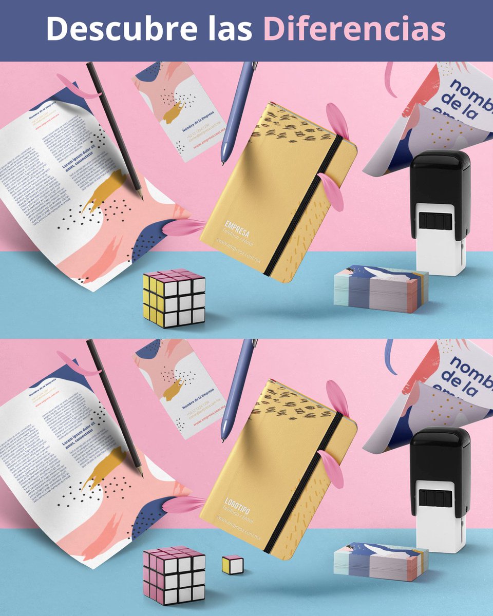 Descubre las diferencias. Porque no existen dos oficinas iguales. ¿Cuántas diferencias encontraste?