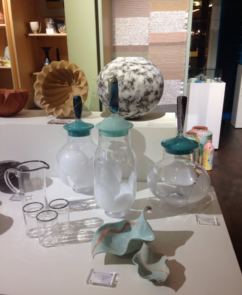 Kookiceramics's tweet photo. Wonderful evening at CAA last night, celebrating its 70th anniversary. The gallery is all dressed up for the occasion in a mixed media display of makers' work, including some of my ceramics. https://t.co/mOYHlyaLy4